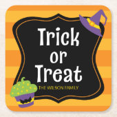 Sweet Trick oder Treat Halloween-Party Rechteckiger Pappuntersetzer (Vorderseite)
