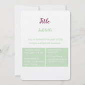 Sweet Trillium Botanical Print Einladung (Rückseite)