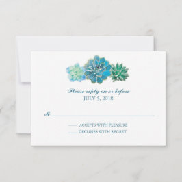 Sweet Trio Succules Wasserfarbe | HochzeitsrSVP RSVP Karte
