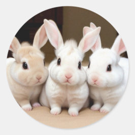 Sweet Trio von Fluffy Bunnies Runder Aufkleber