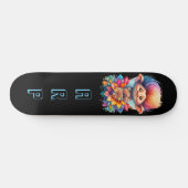 *~* Sweet Troll AP89 Neon Rainbow Initials Blume Skateboard (Horizontal)