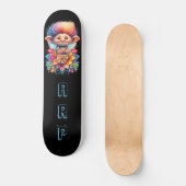 *~* Sweet Troll AP89 Neon Rainbow Initials Blume Skateboard (Vorderseite)