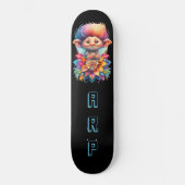 *~* Sweet Troll AP89 Neon Rainbow Initials Blume Skateboard (Vorderseite)