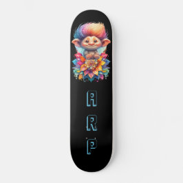 *~* Sweet Troll AP89 Neon Rainbow Initials Blume Skateboard