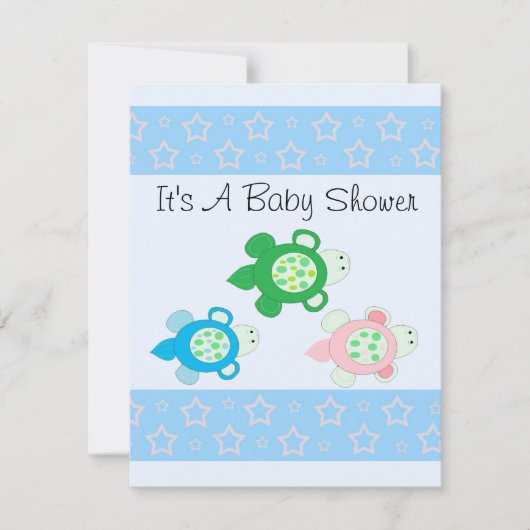 Sweet Turtle Baby Dusche Einladung (Vorderseite)