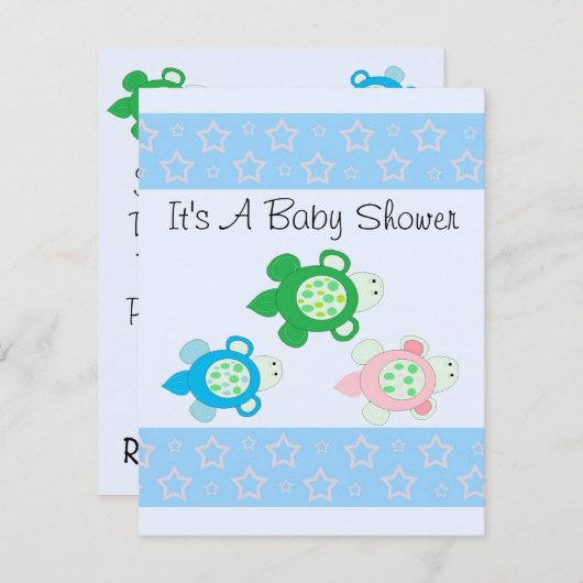 Sweet Turtle Baby Dusche Einladung (Vorne/Hinten)