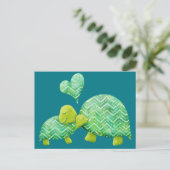 Sweet Turtle Hugs Mama und Baby Postkarte (Stehend Vorderseite)