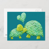 Sweet Turtle Hugs Mama und Baby Postkarte (Vorne/Hinten)