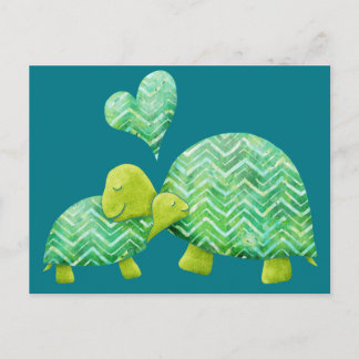 Sweet Turtle Hugs Mama und Baby Postkarte