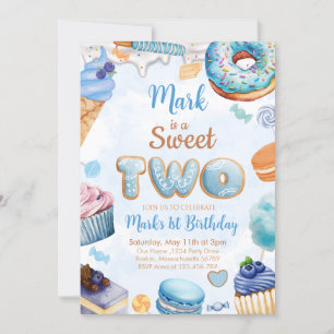 Sweet Two 2. Birthday Boy Einladung