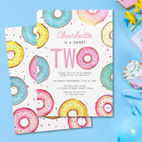 Sweet Two Watercolor Niedlich Donuts 2. Geburtstag