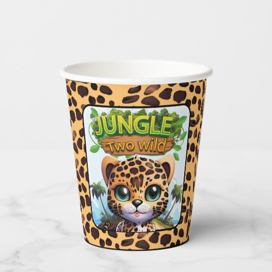Sweet TWO WILD Baby Leopard Cub Animal Graphic 🐆 Pappbecher (Rückseite)