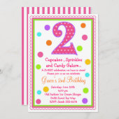 Sweet Überraschung 2. Geburtstag Einladung (Vorne/Hinten)