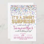 Sweet Überraschung Geburtstag Confetti Einladung (Vorne/Hinten)