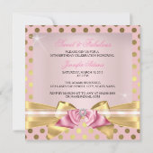Sweet und fabelhaft Pink Gold Polka Dots Geburtsta Einladung (Rückseite)