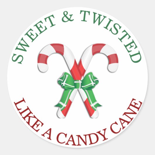Sweet und geflechtet wie ein Candy Cane Sticker (Vorderseite)