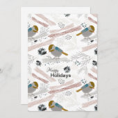 Sweet und Niedliches Chickademuster Feiertagskarte (Vorne/Hinten)