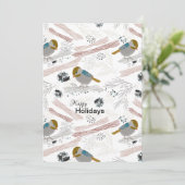 Sweet und Niedliches Chickademuster Feiertagskarte (Stehend Vorderseite)