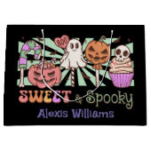 Sweet und unscharf, trick oder behandeln Schwarz Große Geschenktüte (Vorderseite)