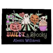 Sweet und unscharf, trick oder behandeln Schwarz Große Geschenktüte (Rückseite)