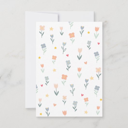 Sweet Unicorn Floral Flat Dankeskarte (Rückseite)