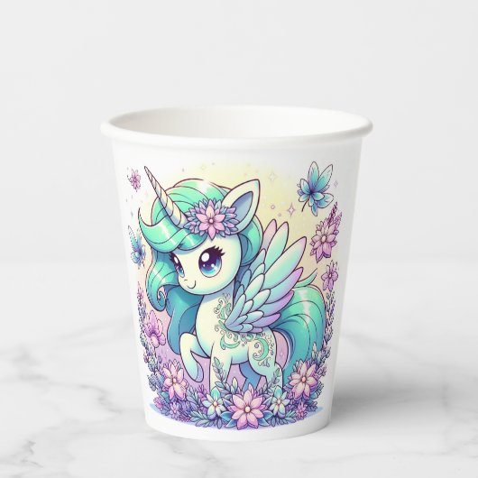 Sweet Unicorn Kinderdusche Pappbecher (Vorderseite)