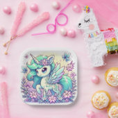 Sweet Unicorn Kinderdusche Pappteller (Party)
