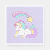 Sweet Unicorn mit Regenbogen Shooting Star Serviette (Vorderseite)
