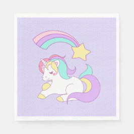 Sweet Unicorn mit Regenbogen Shooting Star Serviette