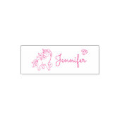 Sweet Unicorn Niedlich Doodle Kid Individuelle Nam Permastempel (Design)
