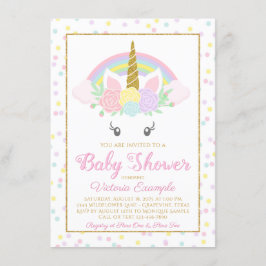 Sweet Unicorn Rainbow Baby Dusche Einladung