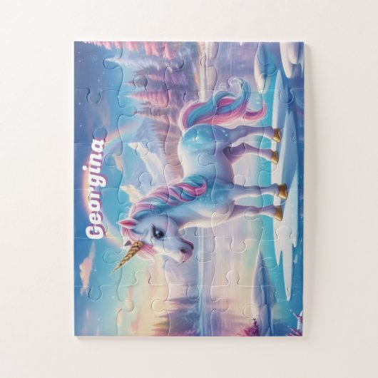 Sweet Unicoron am Frostsee Puzzle (Vertikal)