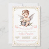 Sweet Valentine Cherub Baby Dusche Einladung (Vorderseite)