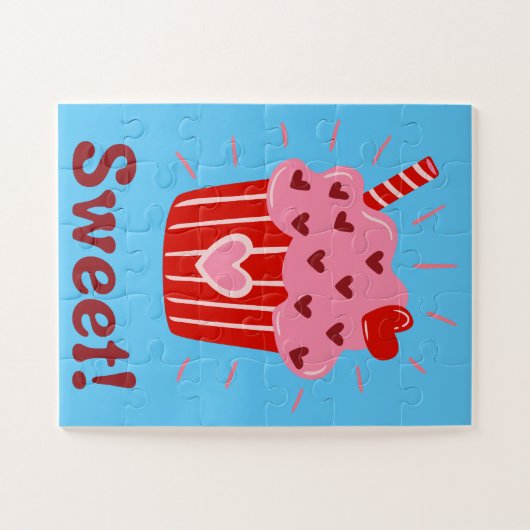 Sweet Valentine Cupcake Puzzle für Kinder (Horizontal)