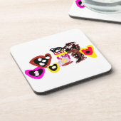 Sweet Valentine day dolls Getränkeuntersetzer (Linke Seite)