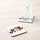 Sweet Valentine day dolls Getränkeuntersetzer (Rechte Seite)