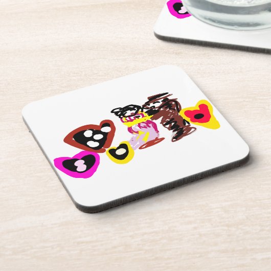 Sweet Valentine day dolls Getränkeuntersetzer (Linke Seite)