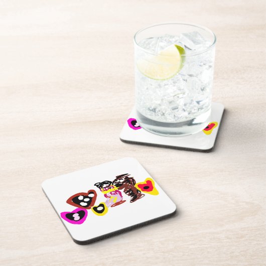 Sweet Valentine day dolls Getränkeuntersetzer (Rechte Seite)