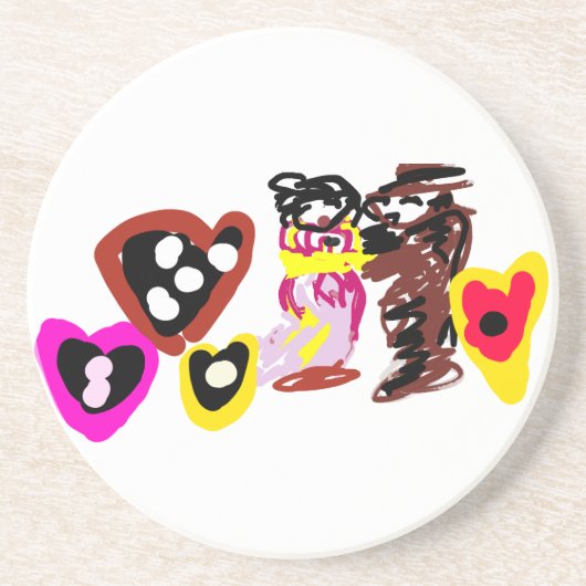 Sweet Valentine day dolls Getränkeuntersetzer (Vorne)