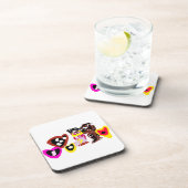 Sweet Valentine day dolls Getränkeuntersetzer (Rechte Seite)