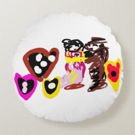 Sweet Valentine day dolls Rundes Kissen