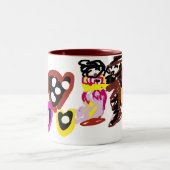 Sweet Valentine day dolls Zweifarbige Tasse (Mittel)