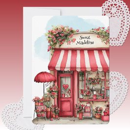 Sweet Valentine Flower Shop Personalized Flat Feiertagskarte