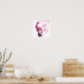 Sweet Valentine Gnome mit Floating Heart Bubbles Poster (Küche)