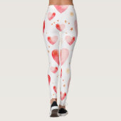 Sweet Valentine Heart Pattern with Golden Glitter Leggings (Rückseite)