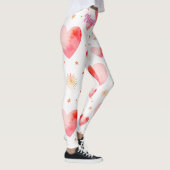 Sweet Valentine Heart Pattern with Golden Glitter Leggings (Rechts)