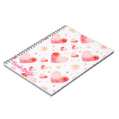 Sweet Valentine Heart Pattern with Golden Glitter Notizblock (Linke Seite)