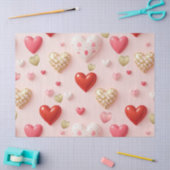 Sweet Valentine Hearts Blush Pink tissue paper Seidenpapier (Basteln)
