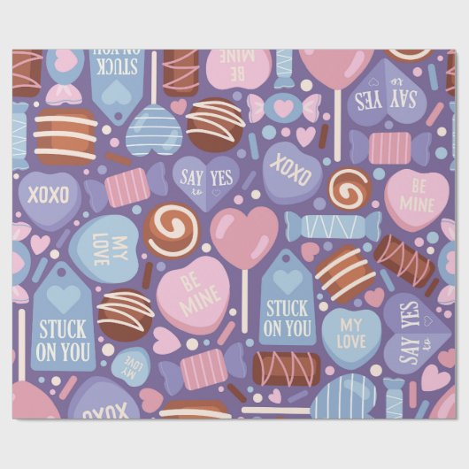 Sweet Valentine Leckerei Muster Geschenkpapier (Flach)