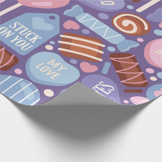 Sweet Valentine Leckerei Muster Geschenkpapier (Ecke)